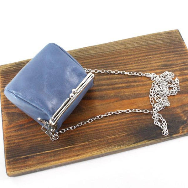 Purse - Leather Coin Purse w/Crossbody Chain