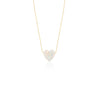 Necklace - Gold Chain w/White Heart