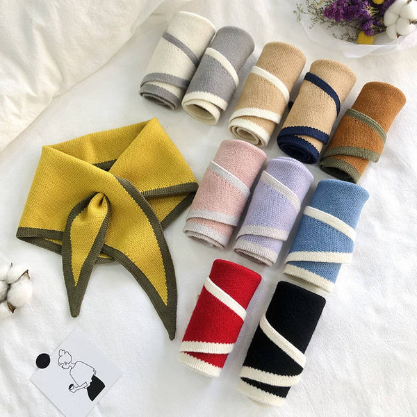 Scarf - Knitted Triangle Scarf - Several Colors