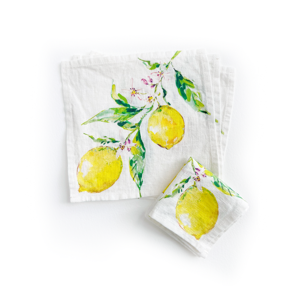 Cocktail Napkins - Lemon Cocktail Napkins set of 4