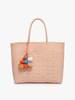 Allie XL Woven Tote w/ Pom-Poms - 3 Colorways