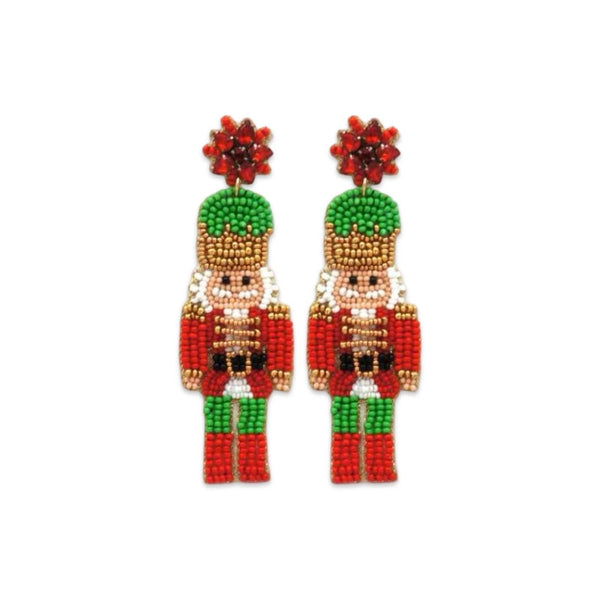 Earrings - Petite Red + Green Nutcracker