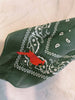 Bandana - With Embroidered Cardinal on Green