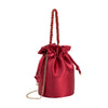 Purse - Jeane Red Satin Top Handle Bag