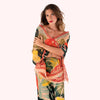 Scarf -  Linen/Cotton Scarf - Exotic Leaves: Green