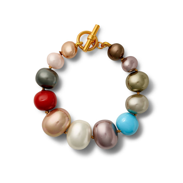 Bracelet - Rainbow Pebble Pearl Bracelet