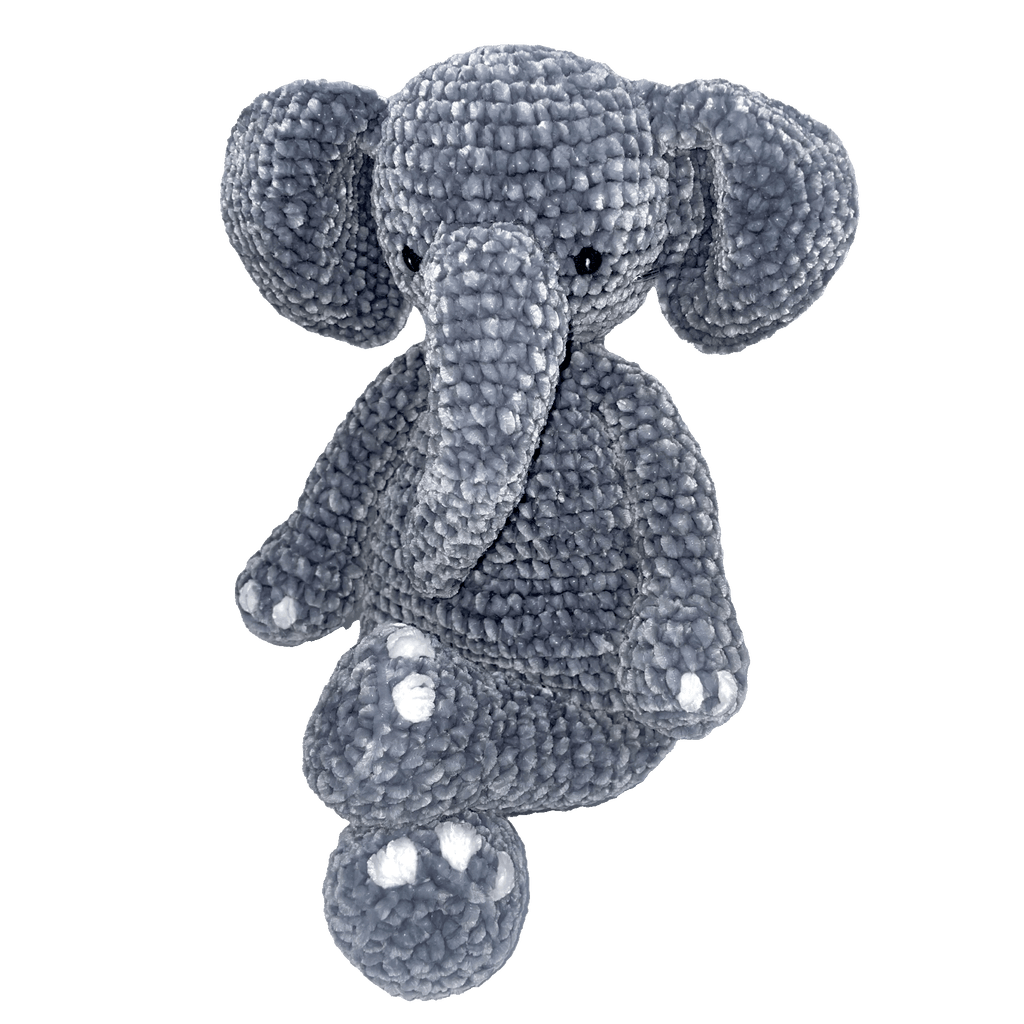 Eugene the Elephant Chenille Crochet Doll