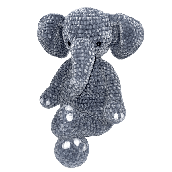 Eugene the Elephant Chenille Crochet Doll