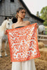 Scarf - Double Sided Silk Scarf Red Blessing