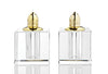 Salt & Pepper Shakers - Vitality Gold Pair of Square Crystal