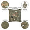 Pillow - Wild Flowers Cotton Embroidered Pillow in Gray