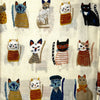 Scarves - Cat with Costumes Print: Cream