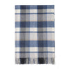 Throw - Scottish Blue & White Plaid Wool Throw Blanket