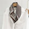 Scarf - Coffee Plaid Mulberry Silk Scarf