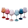 Glasses - Pastel Large Colored Crystal Wine Glass Set of 6