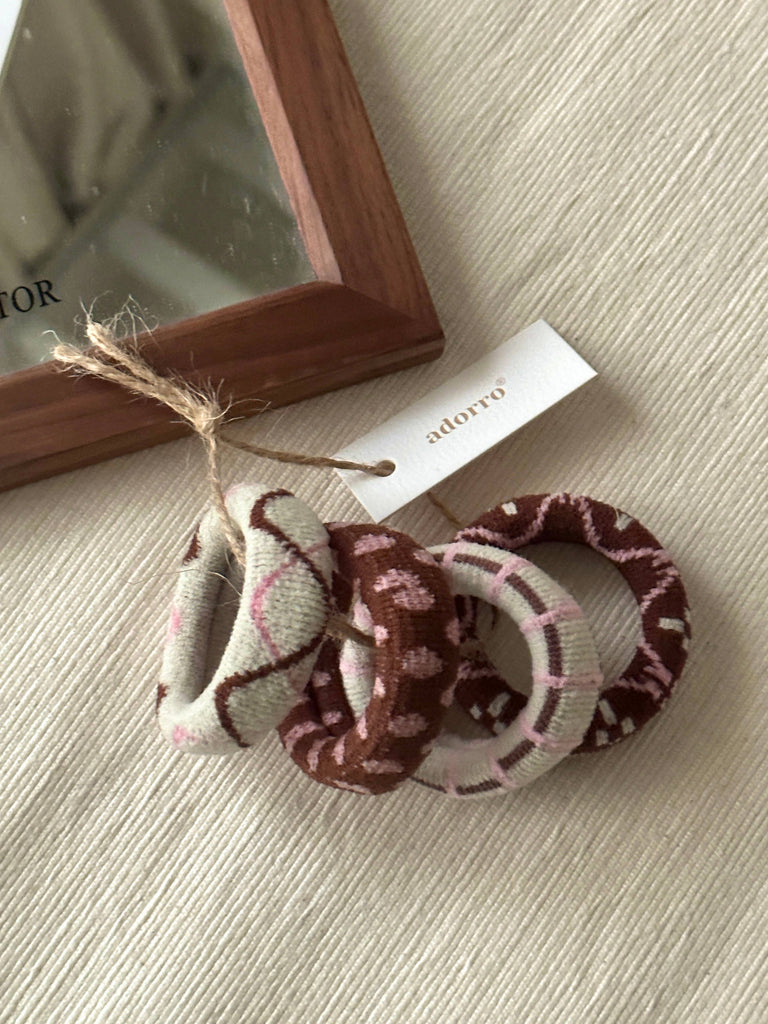 Hair Accessories - Winter Patterned Thick Seamless Hair Ties