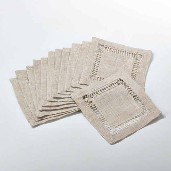 Beverage Napkin - Toscana Hemstitched Cocktail Napkin - Set of 4