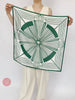 Scarves - Grass Green Geometric Silk Scarf - Two Sizes