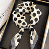 Scarf - French Black and White Polka Dots Silk Scarf
