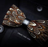 Bow Tie - Brown Feathers w/Lapen Pin Set