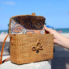 Purse - Bali Rattan Crossbody Bag - Postman Messenger Bag