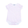 Baby Checks Short Sleeve Lap Bodysuit in Pink