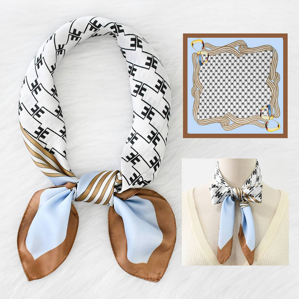 Scarf - Chain Print Satin Square Scarf