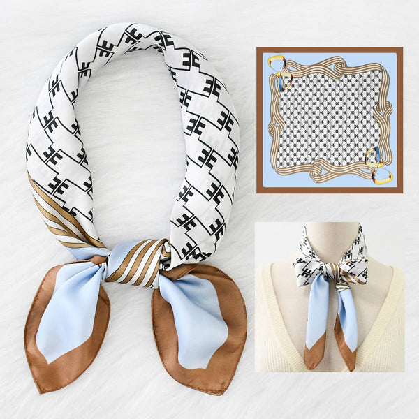 Scarf - Chain Print Satin Square Scarf