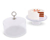 Vagabond - Classic Pewter Ring Glass Covered Cake / Dessert Stand