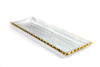 Platter -Gold Leaf Edge Rectangular Glass Serving Platter