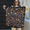 Scarf - Double Sided Silk Scarf Of Night's Enchanted Garden