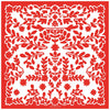 Scarf - Double Sided Silk Scarf Red Blessing