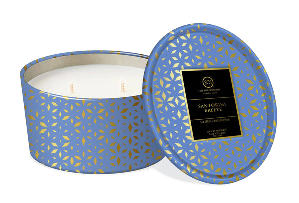 Candle - Santorini Breeze Shimmer 12oz Candle Tin