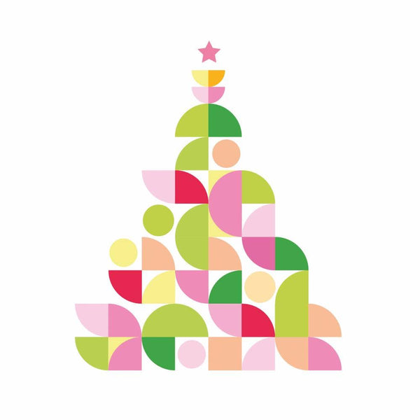 Beverage Napkins - Christmas Graphic on White