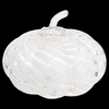 Pumpkin - Small White Swirl Glass Pumpkin