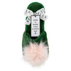 Slippers - Green with Blush Pom Pom