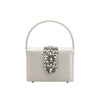 Purse - Liliana White Satin Jeweled Crossbody Bag