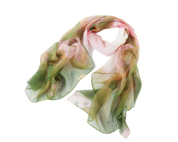 Scarf - Olive Lotus Chiffon