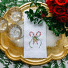 Towel - Christmas Candy Cane White Linen Towel