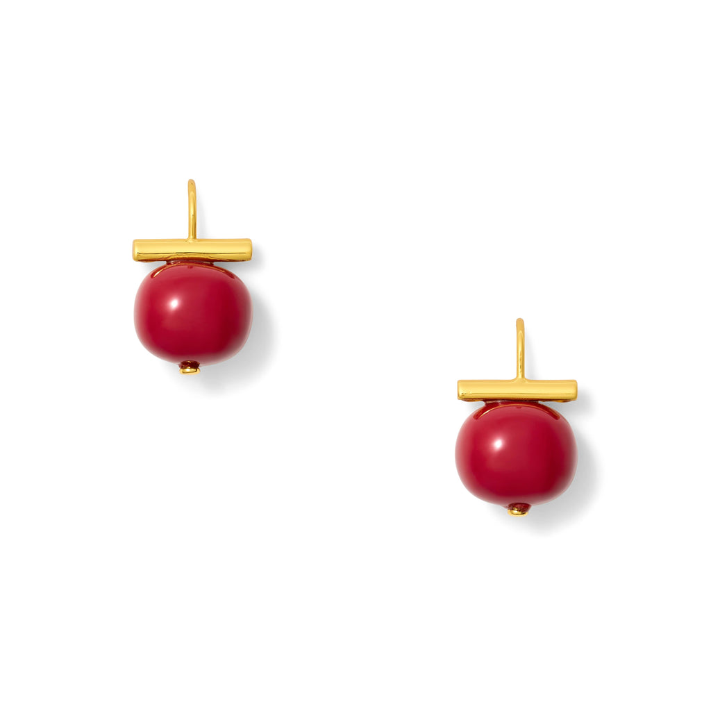 Earrings - "The Fairhope" in Claret/Gold - Medium