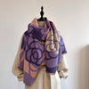 Wrap - Purple / Ivory Geo Rose Reversible Wrap