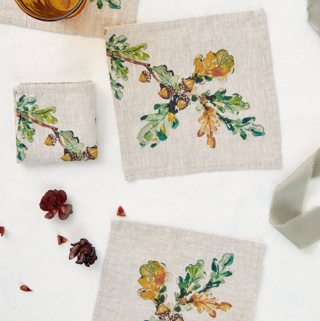 Cocktail Napkins - Acorn Cocktail Napkins set of 4
