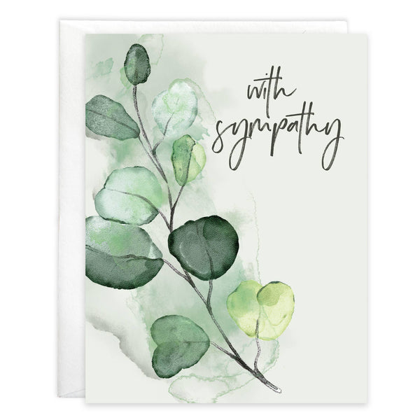 Greeting Cards - With Scripture Sympathy Greeting Card - Eucalyptus
