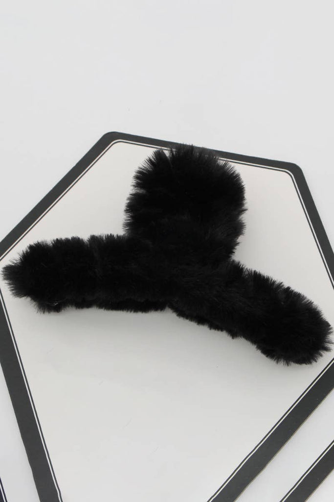 Hair Accessories - Faux Rabbit  Fur Hair Clip