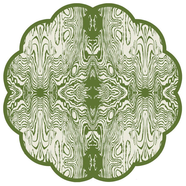 Placemats - Green Wood x Cotton & Quill Paper Placemats | Set of 24