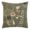 Pillow - Wild Flowers Cotton Embroidered Pillow in Gray
