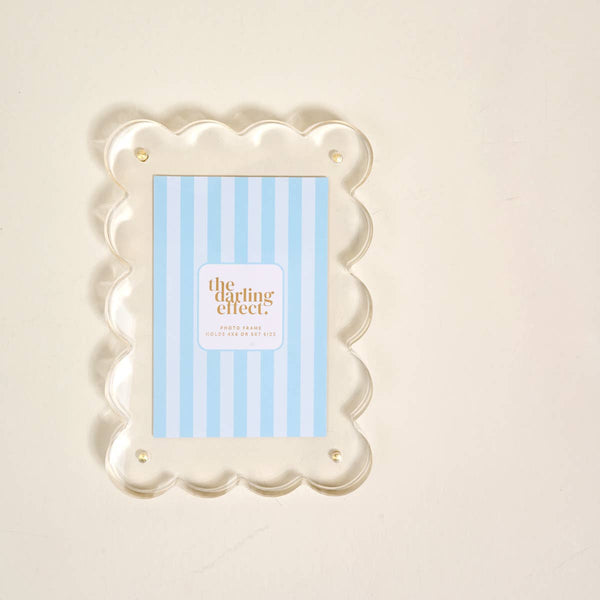 Picture Frame - Clear Acrylic Rectangle Scalloped Edge