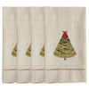 Hand Towel - Embroidered & Hemstitched Christmas Tree Guest Towel