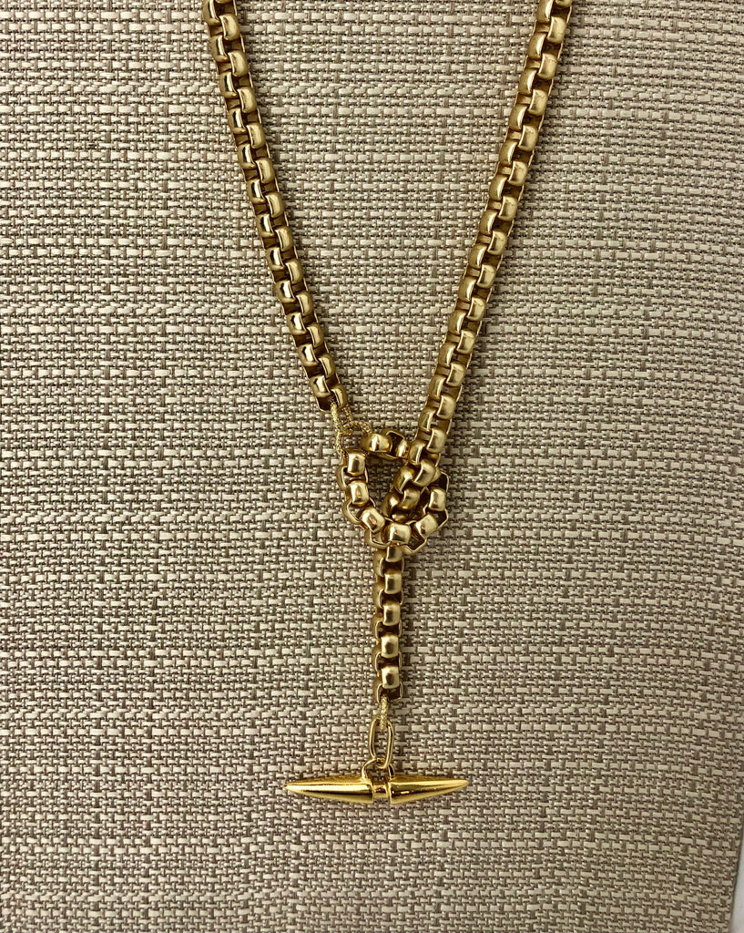 Necklace - Dart Closure on Box Chain