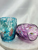 Murano Glass Tumbler Set of 12 Mutli Color Barrel Glasses